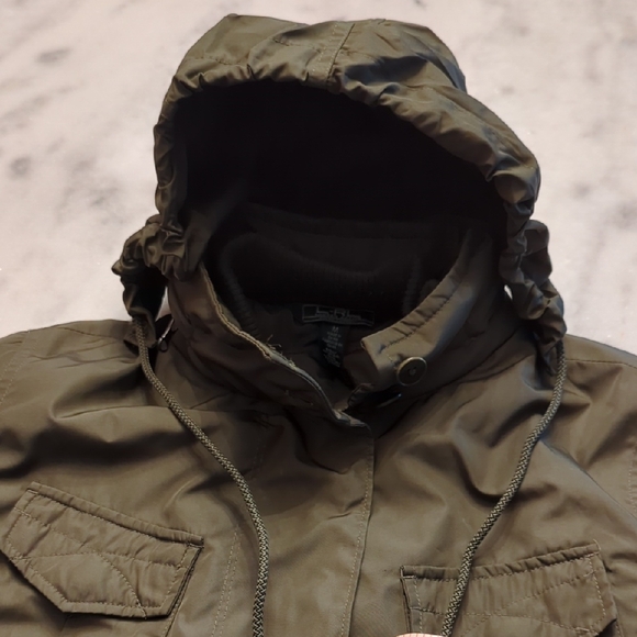 Lauren Ralph Lauren Active Olive Green Field Jacket with tuck-away hood-Size Med - Picture 13 of 16